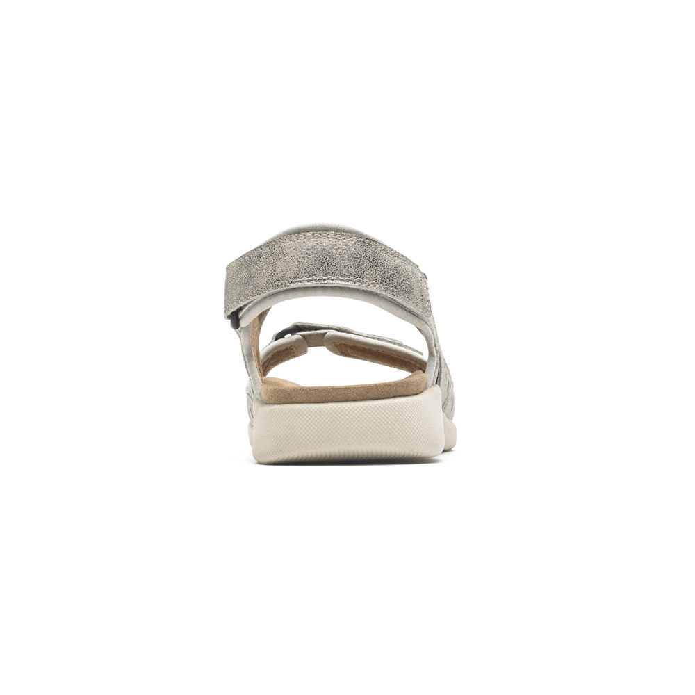 Rockport Sandaler Dam Silver - Eileen Comfort - XVWGS2178